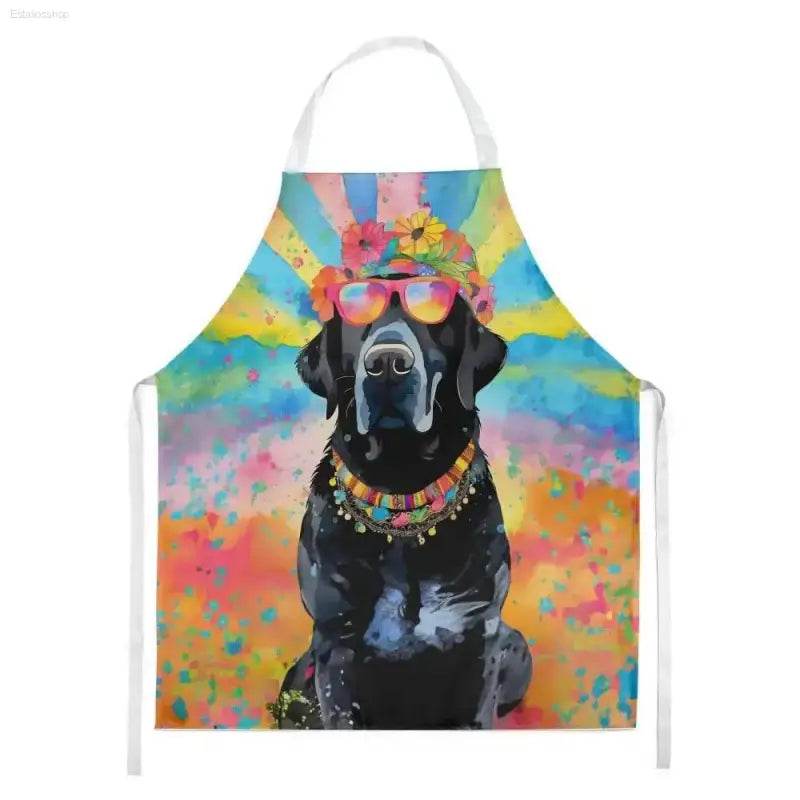 Groovy Dog Aprons: Flower Power Pup Style! Get Ready to Unleash your Inner Chef with this Adorable and Vibrant Dog-themed Apron! Featuring a Cool - Estalios