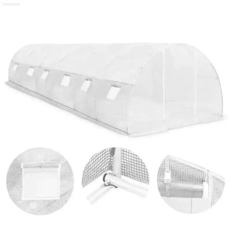 Grow Big: Galvanized Steel Greenhouse Tunnel! **product Description:** Unleash your Inner Gardener with our Amazing Greenhouse Tunnel! this Durable and Translucent Structure - Estalios