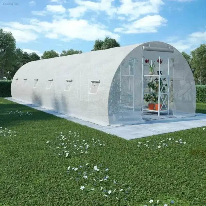 Grow Big: Galvanized Steel Greenhouse Tunnel! **product Description:** Unleash your Inner Gardener with our Amazing Greenhouse Tunnel! this Durable and Translucent Structure - Estalios