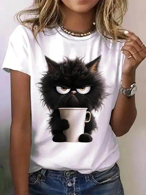 Grumpy Cat Swirl Tee for Fun and Stylish Vibes - Estalios