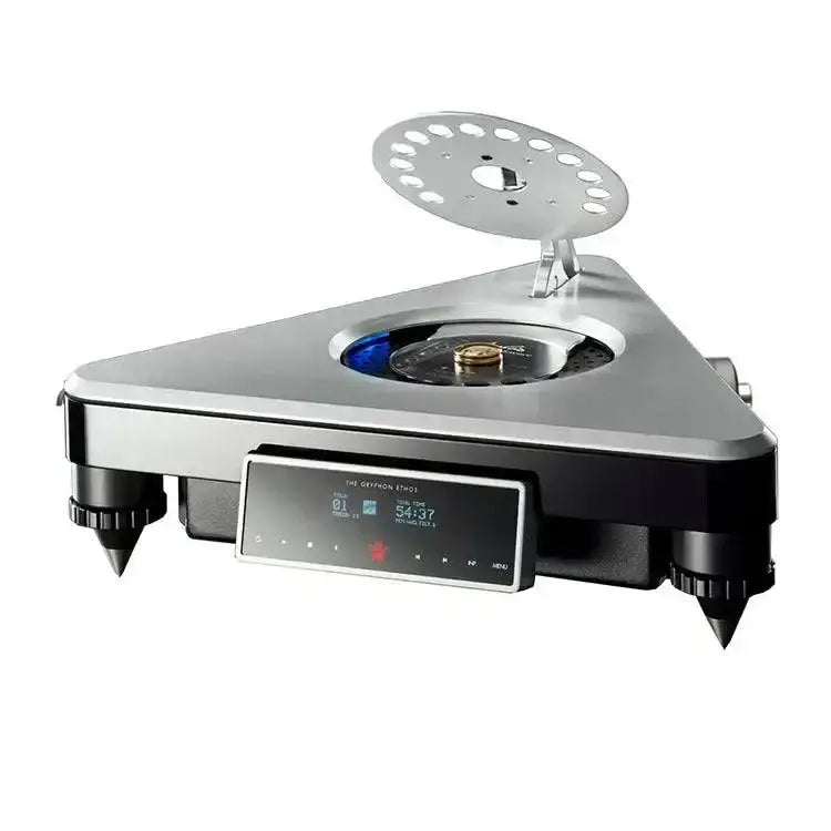 Silver triangular CD player from the Gryphon Guifeng Ethos flagship range