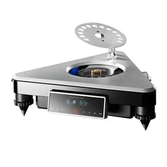 Dynamic Triangular Silver CD Player with Bold Design Style - Estalios