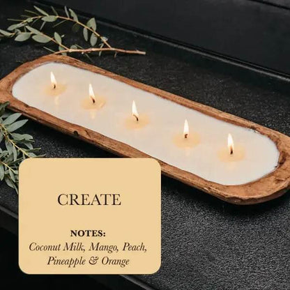 Hand-Poured 5-Wick Dough Bowl Soy Candles for Relaxation - Estalios