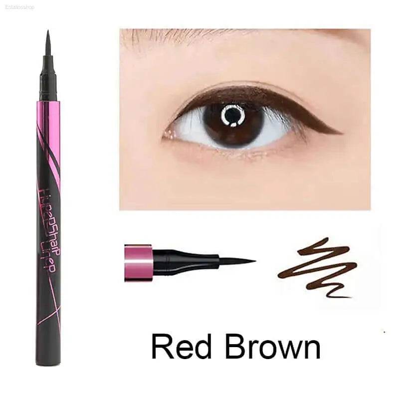 Red-brown liquid eyeliner.