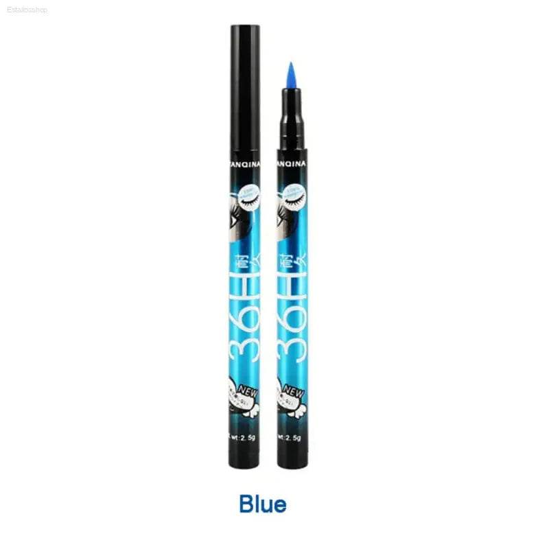 Blue eyeliner pen with cap.