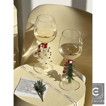 Cheerful Christmas Wine Glass Set for Festive Celebrations - Estalios