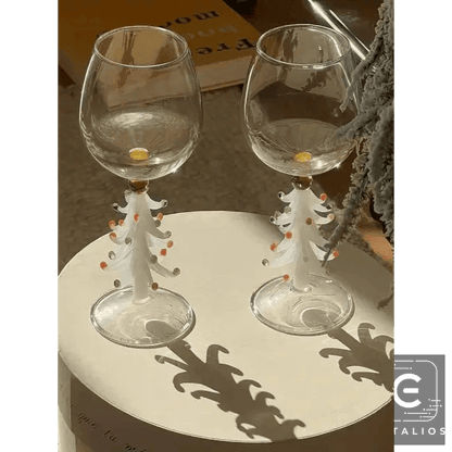 Cheerful Christmas Wine Glass Set for Festive Celebrations - Estalios