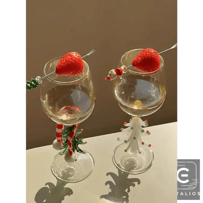 Cheerful Christmas Wine Glass Set for Festive Celebrations - Estalios