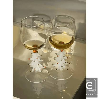 Cheerful Christmas Wine Glass Set for Festive Celebrations - Estalios