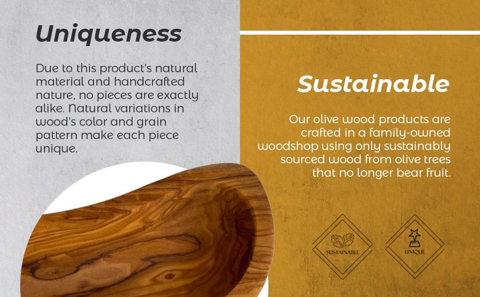 Handcrafted Mediterranean Olive Wood Multi-Purpose Bowl - Estalios