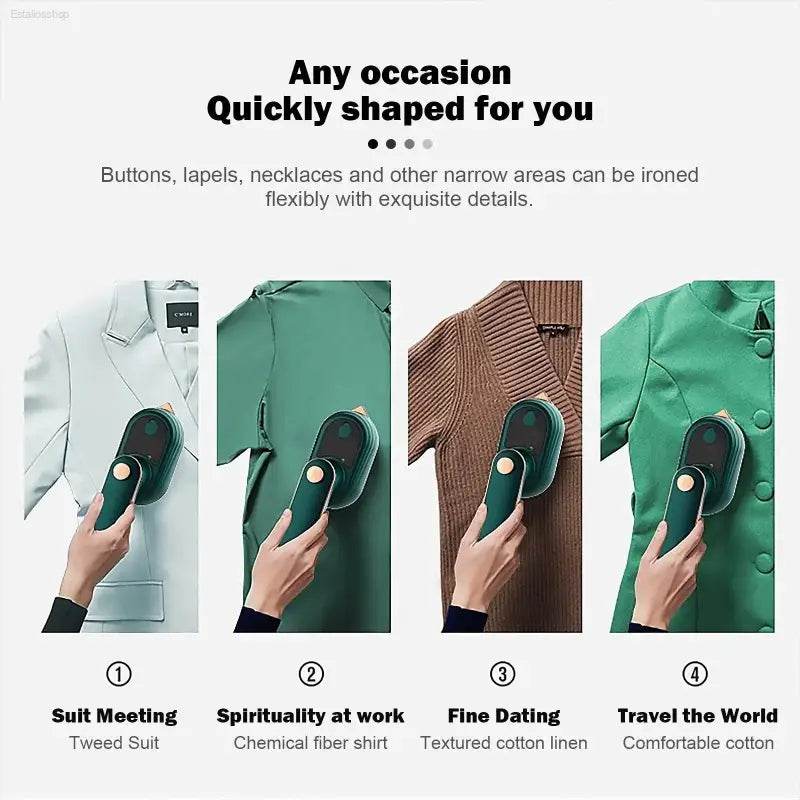 Handheld Garment Steamer Fast Heat-up for Travel and Home - Estalios