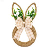 Handicrafts Spring Bunny Wreath For Spring And Easter Front Door Wall Window Decor Decorated With Bow And Green Advent Wreath - Estalios