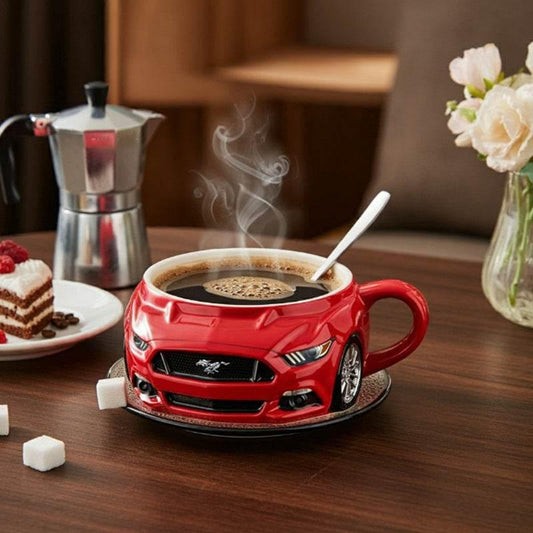 Handmade Car-Shaped Stainless Steel Coffee Mug Gift - Estalios