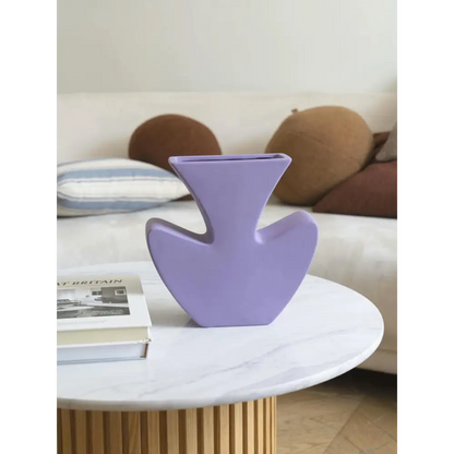 Lilac Ceramic Vase from Handmade Memphis Funky collection, perfect for decorative flowers