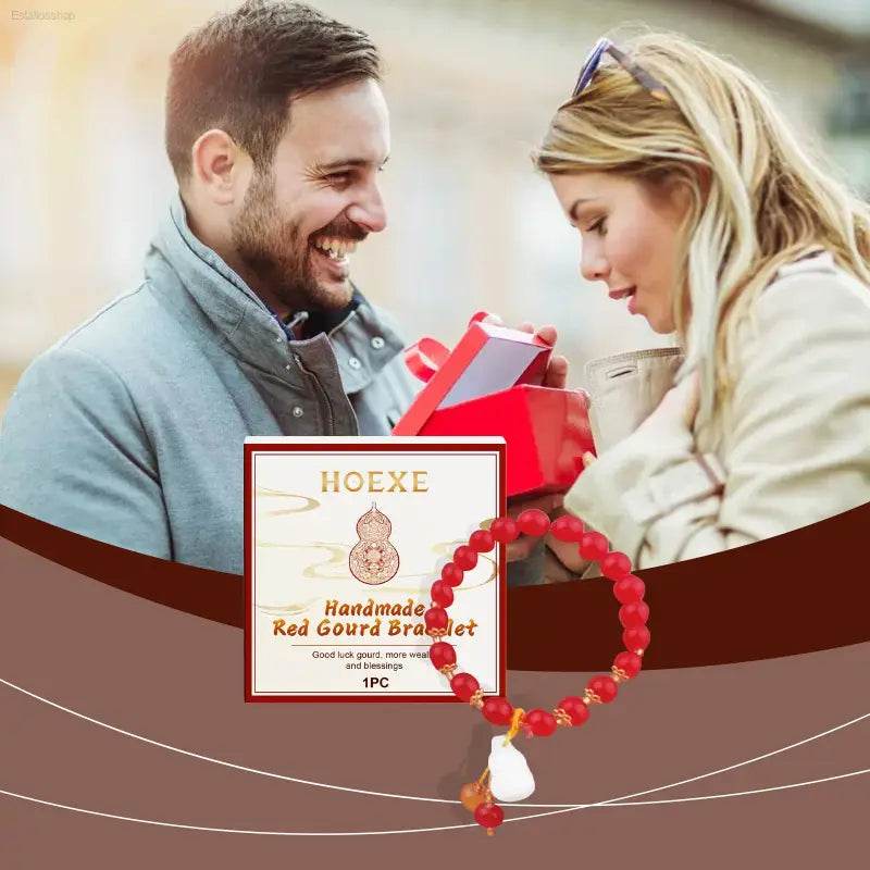 Handmade Red Gourd Bracelet for Good Luck and Style - Estalios
