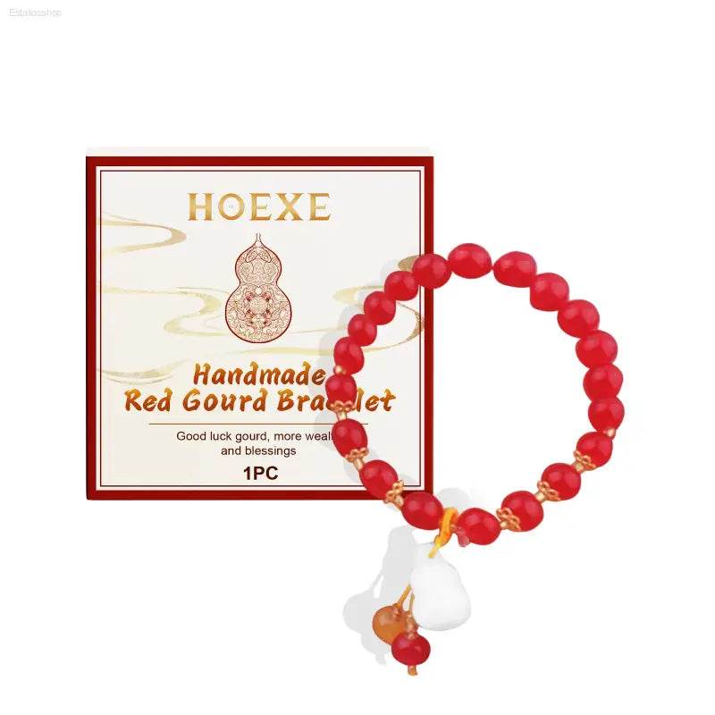 Handmade Red Gourd Bracelet for Good Luck and Style - Estalios