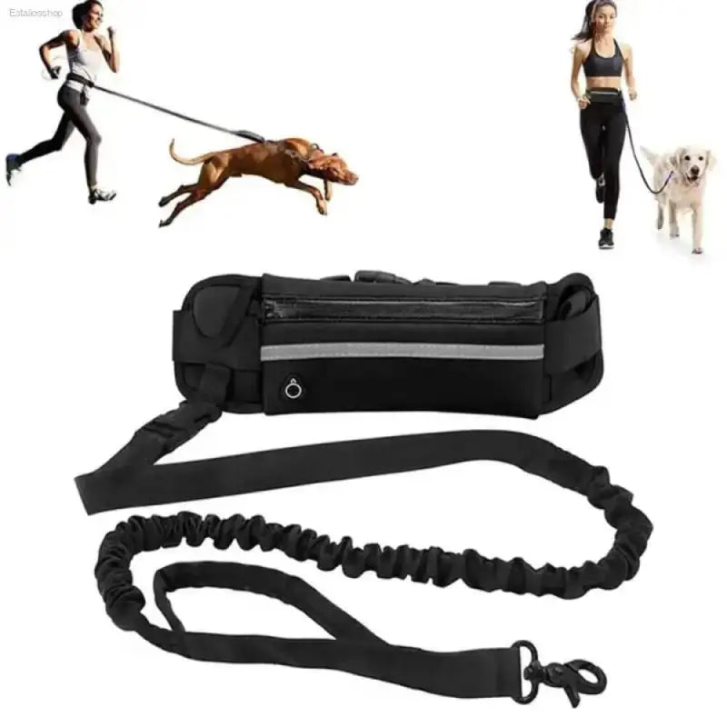Hands-Free Dog Leash for Running with Adjustable Waist Bag - Estalios