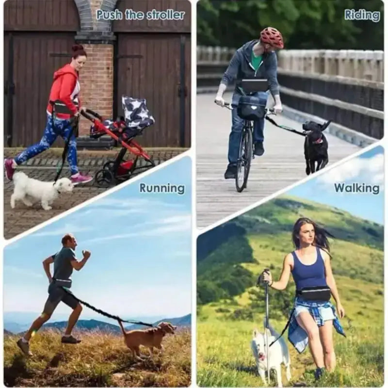 Hands-Free Dog Leash for Running with Adjustable Waist Bag - Estalios