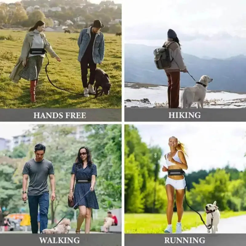 Hands-Free Dog Leash for Running with Adjustable Waist Bag - Estalios