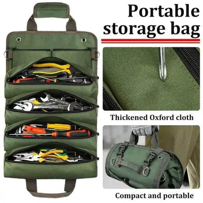Outstanding Green Canvas Tool Roll for Easy Portable Storage - Estalios