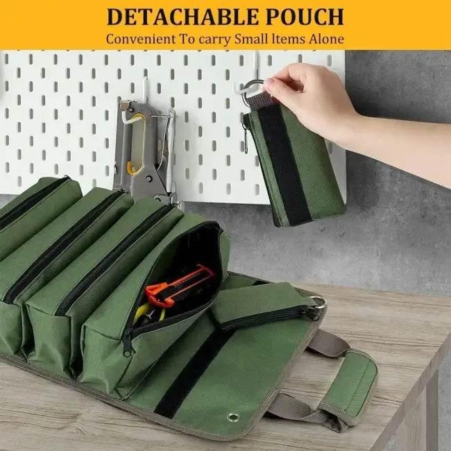 Outstanding Green Canvas Tool Roll for Easy Portable Storage - Estalios