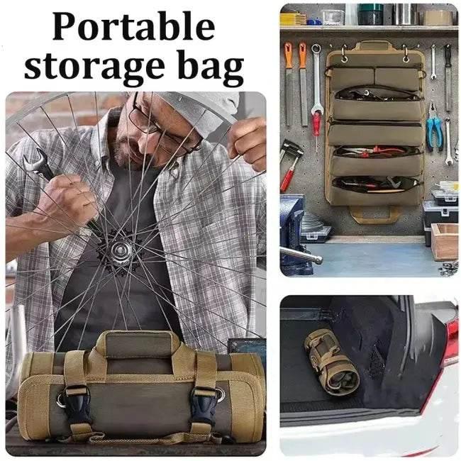 Outstanding Green Canvas Tool Roll for Easy Portable Storage - Estalios