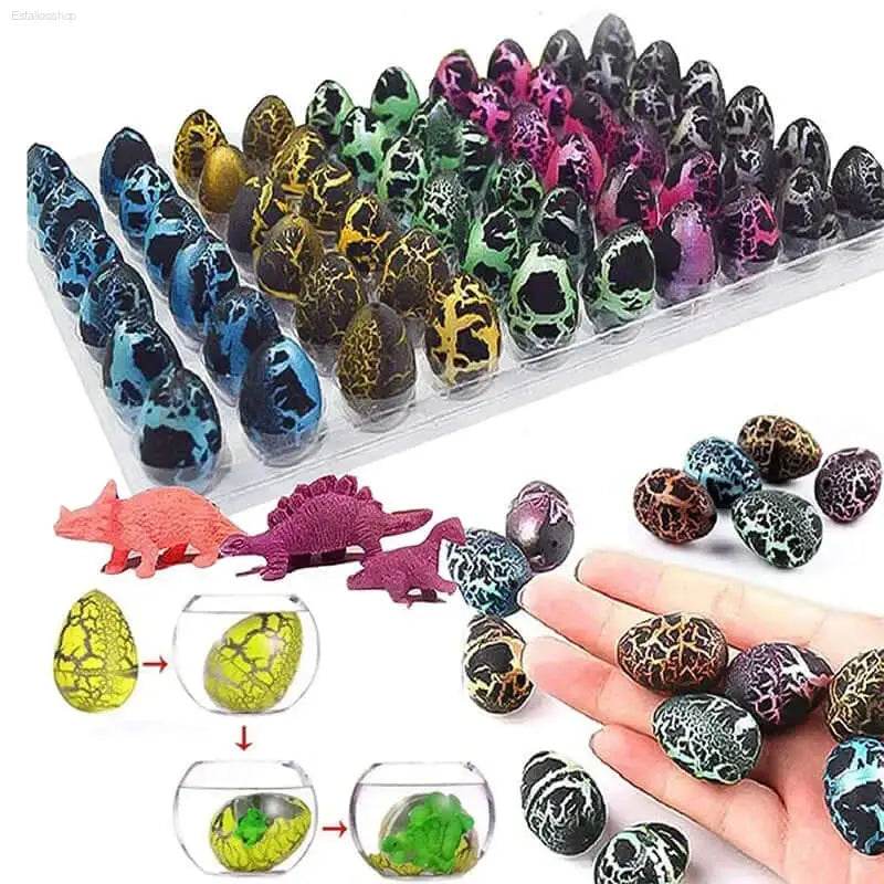 Colorful dinosaur egg toys.