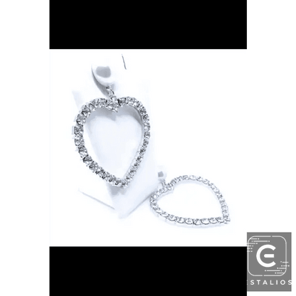 Heart's Desire Rhinestone Drop Earrings with Pearl Studs Glam Up Your Look - Estalios