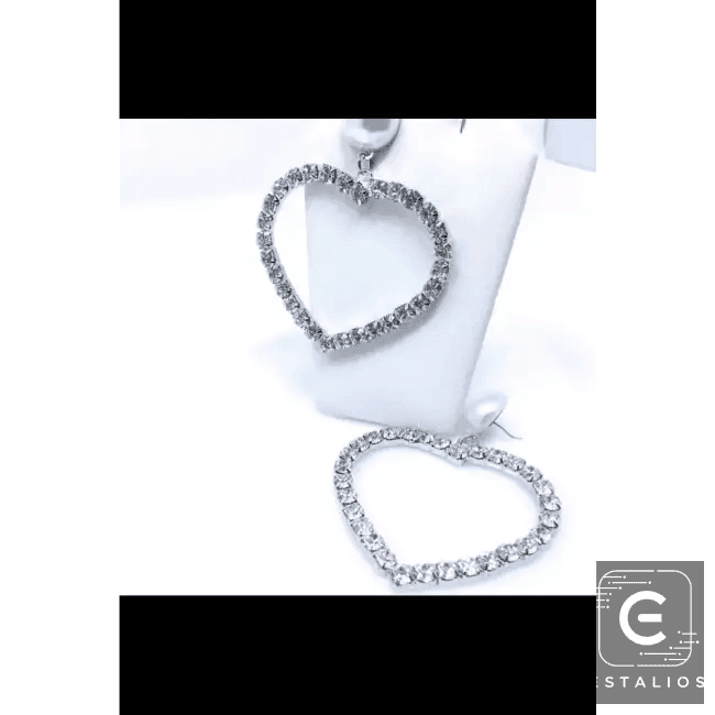 Heart's Desire Rhinestone Drop Earrings with Pearl Studs Glam Up Your Look - Estalios