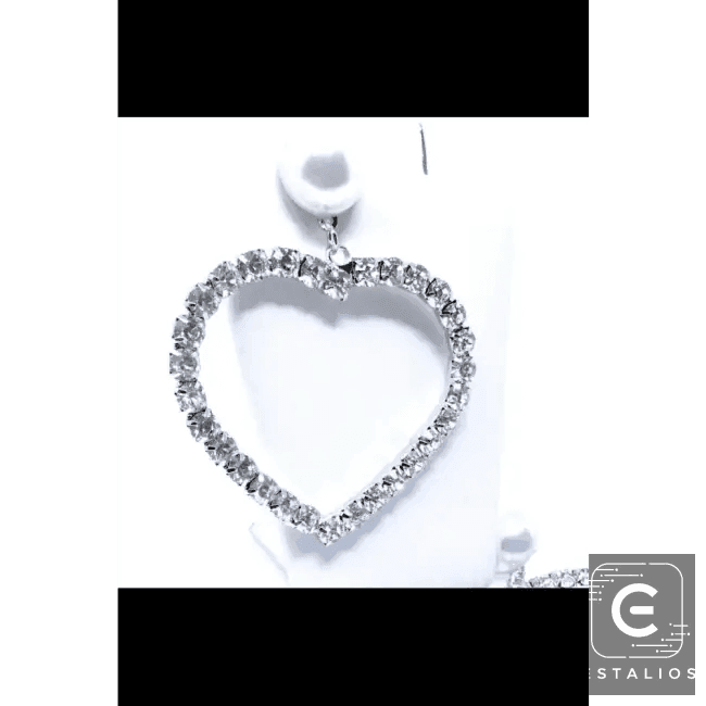 Heart's Desire Rhinestone Drop Earrings with Pearl Studs Glam Up Your Look - Estalios