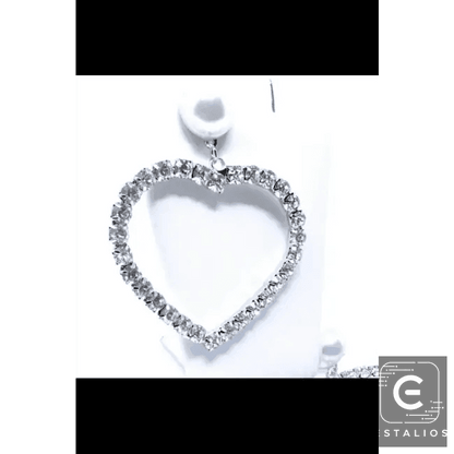 Heart's Desire Rhinestone Drop Earrings with Pearl Studs Glam Up Your Look - Estalios