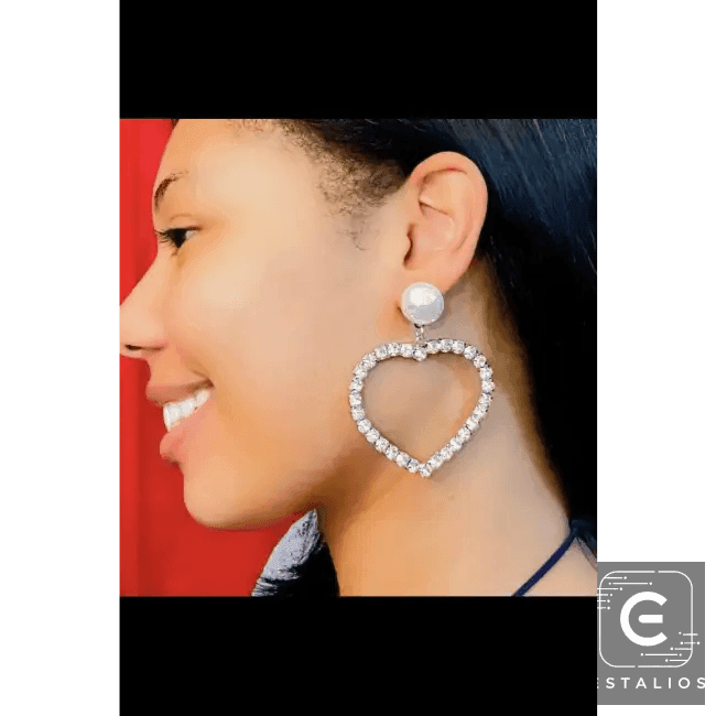 Heart's Desire Rhinestone Drop Earrings with Pearl Studs Glam Up Your Look - Estalios