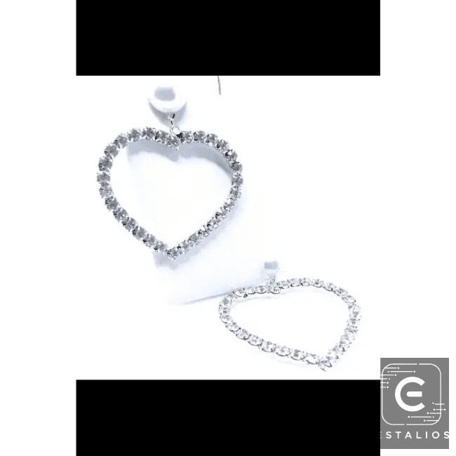 Heart's Desire Rhinestone Drop Earrings with Pearl Studs Glam Up Your Look - Estalios