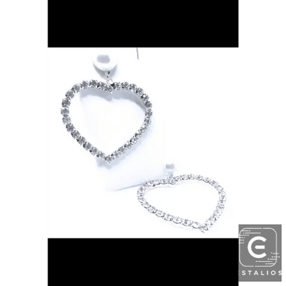 Heart's Desire Rhinestone Drop Earrings with Pearl Studs Glam Up Your Look - Estalios