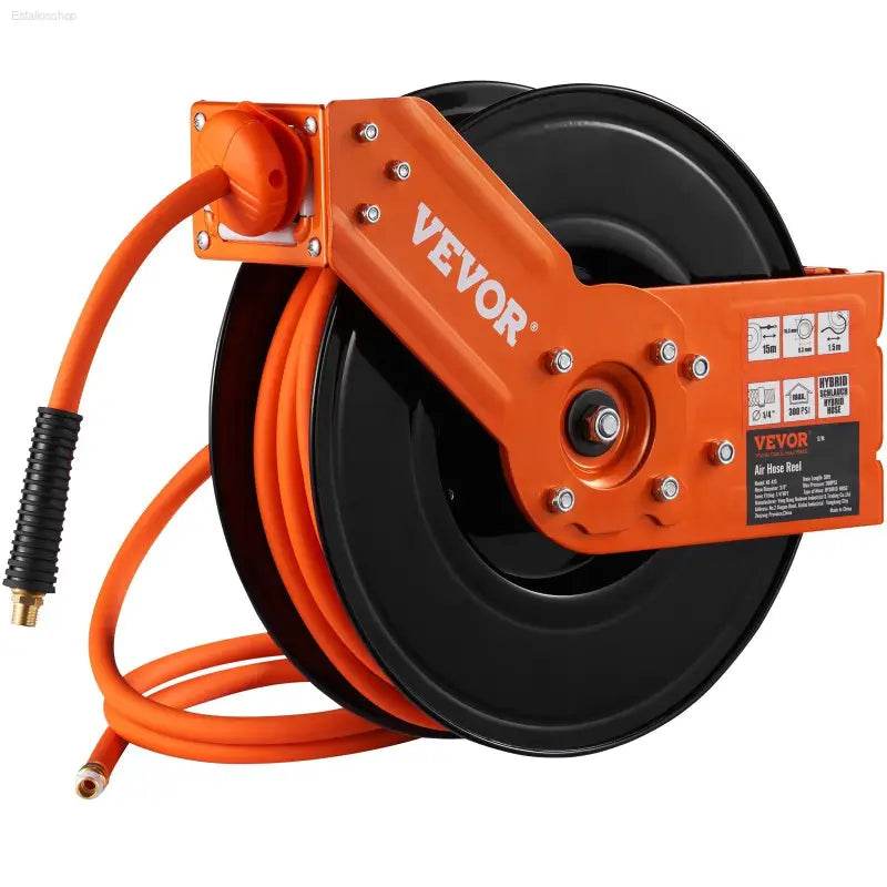 Heavy Duty Air Hose Reel with 300 PSI and 50 FT Length for Industrial and DIY Use - Estalios