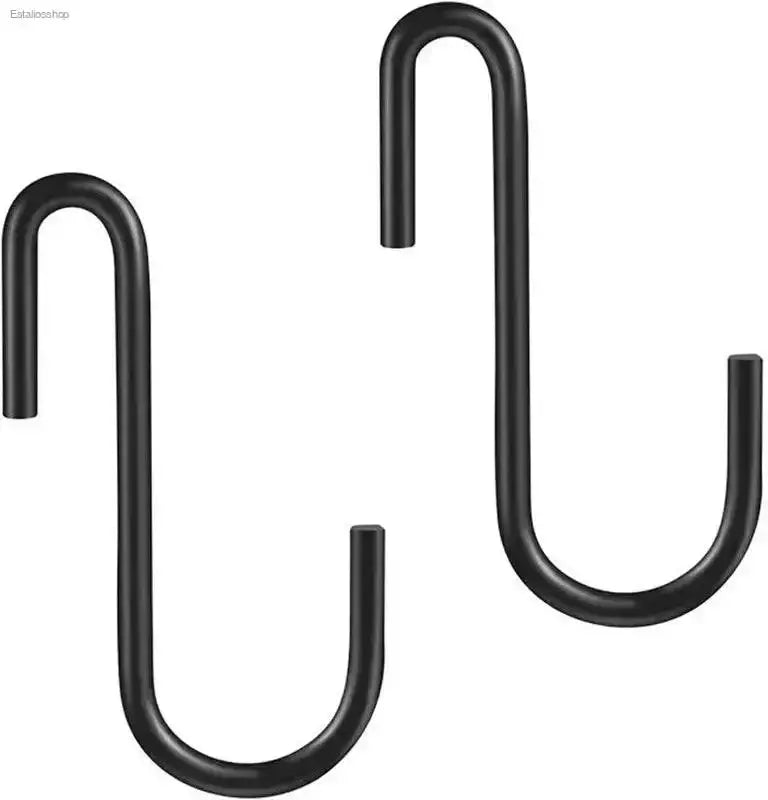 Heavy Duty Black S Hooks for Versatile Organization in Kitchen, Bathroom, Bedroom and Office