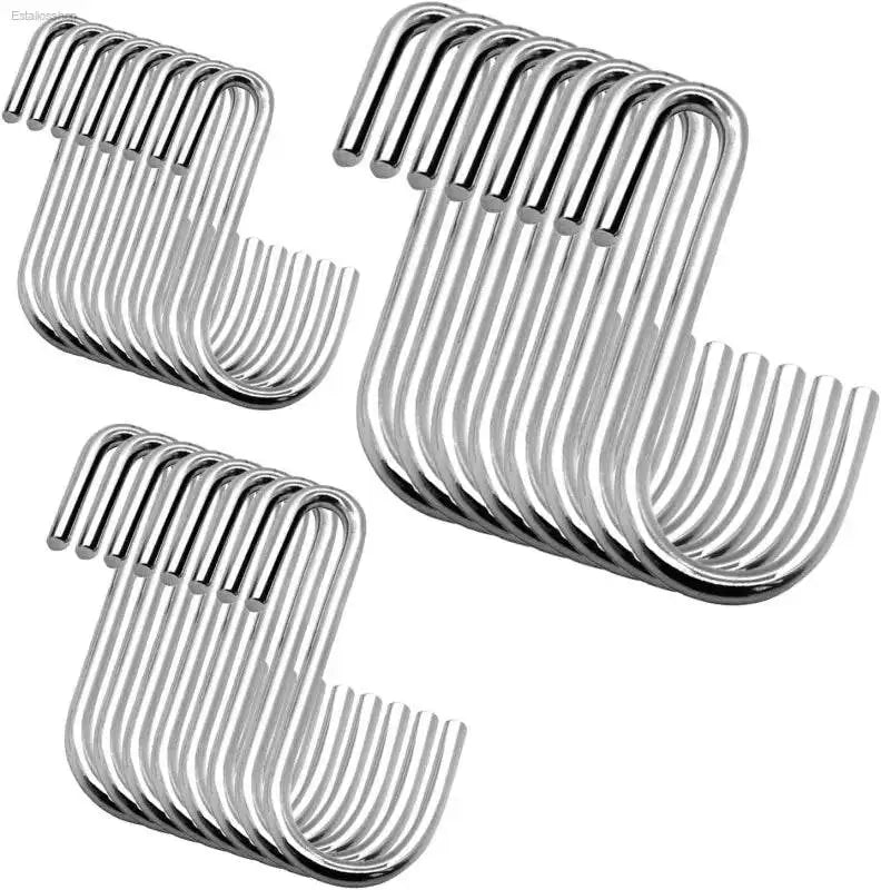 Heavy Duty Black S Hooks for Versatile Organization in Kitchen, Bathroom, Bedroom and Office