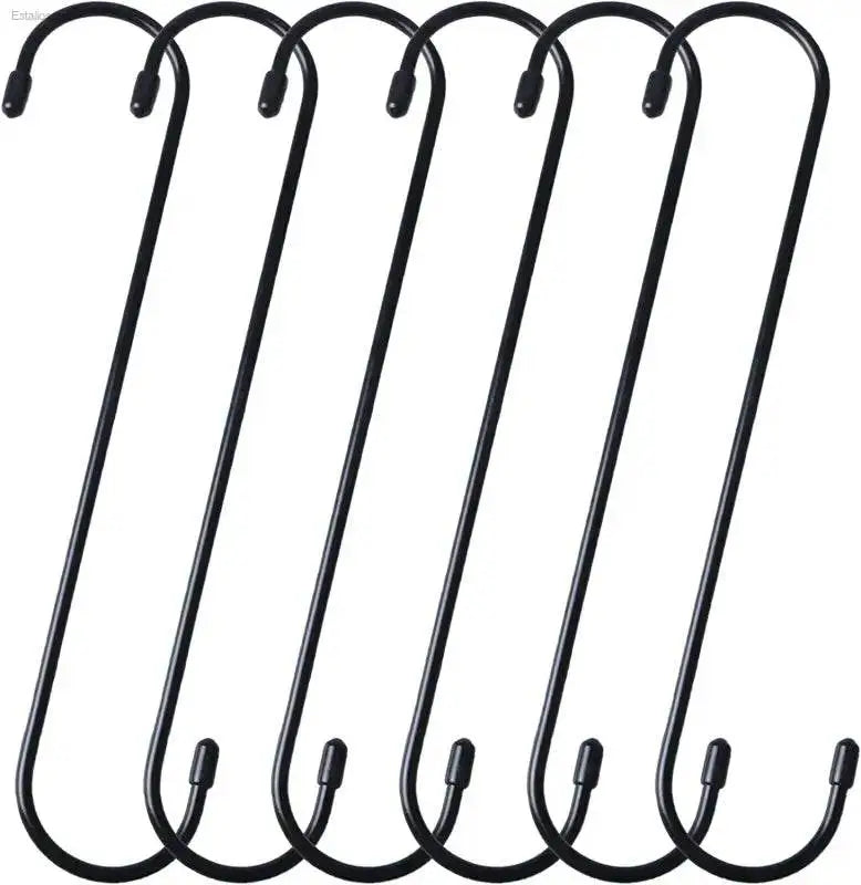 Heavy Duty Black S Hooks for Versatile Organization in Kitchen, Bathroom, Bedroom and Office