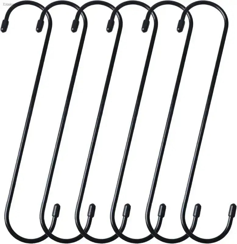 Heavy Duty Black S Hooks for Versatile Organization in Kitchen, Bathroom, Bedroom and Office