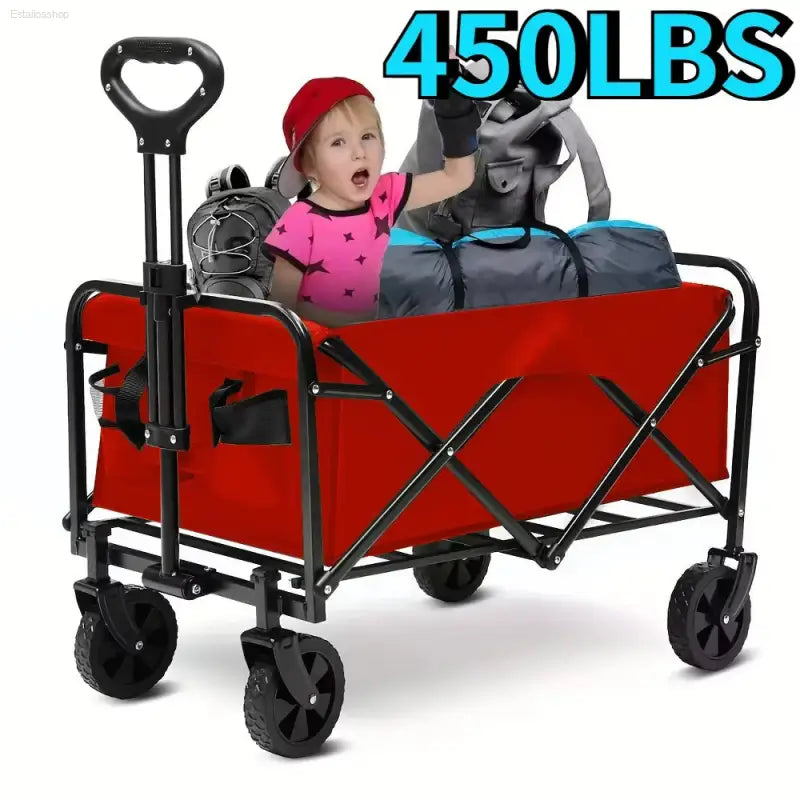 Heavy-Duty Foldable Utility Cart - Perfect for Groceries, Sports, Gardening & Shopping