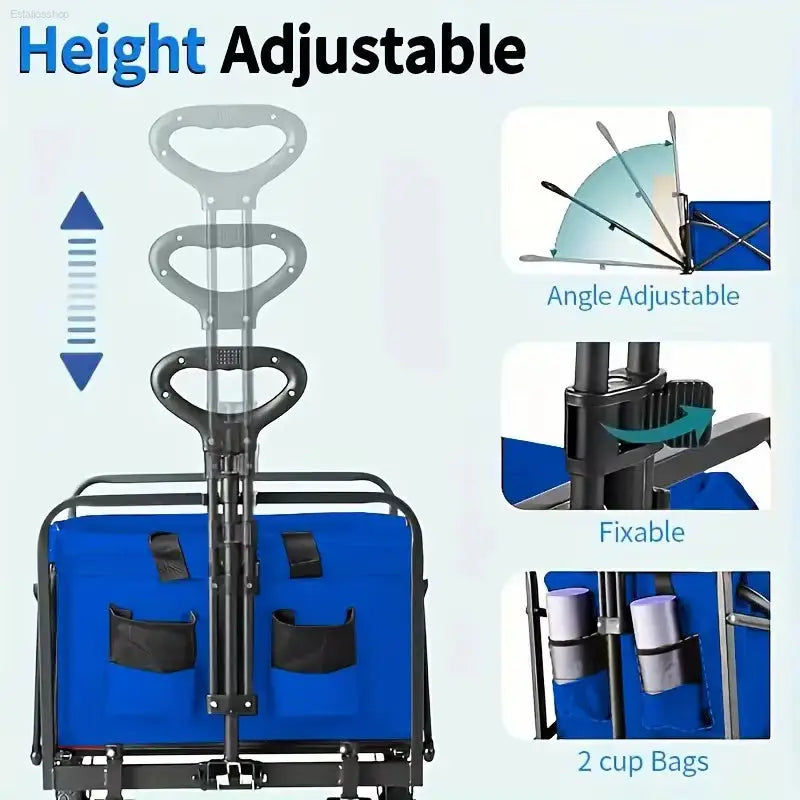 Heavy-Duty Foldable Utility Cart - Perfect for Groceries, Sports, Gardening & Shopping