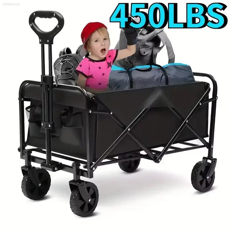 Heavy-Duty Foldable Utility Cart - Perfect for Groceries, Sports, Gardening & Shopping