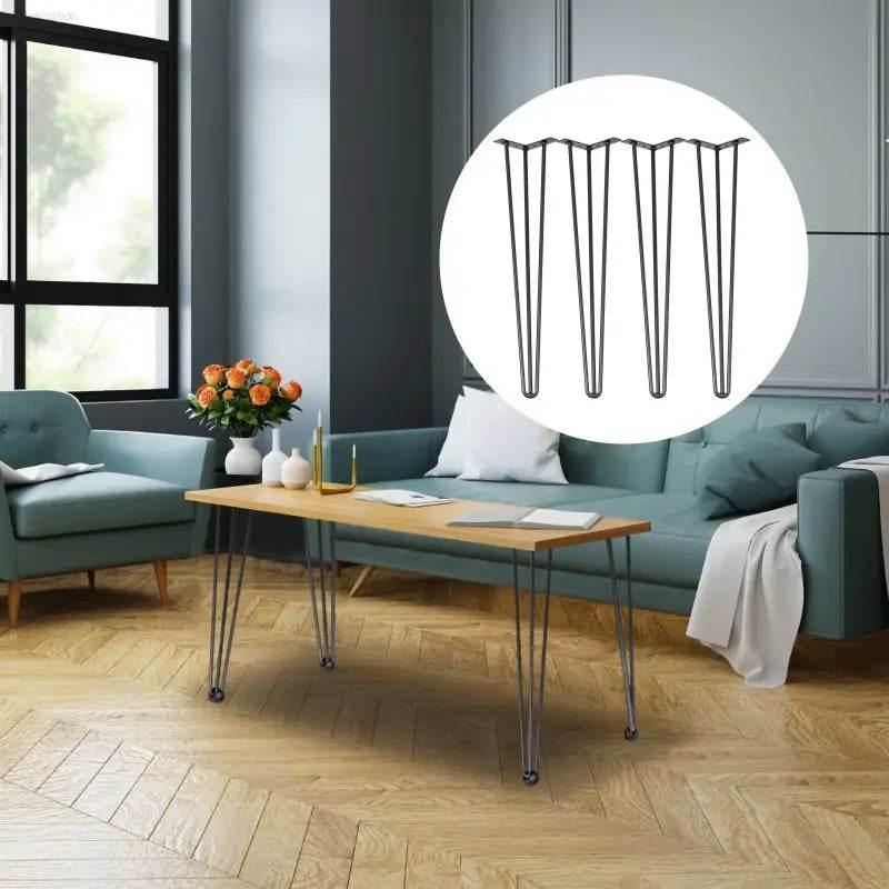 Heavy Duty Hairpin Table Legs Set of 4 for DIY Furniture - Estalios