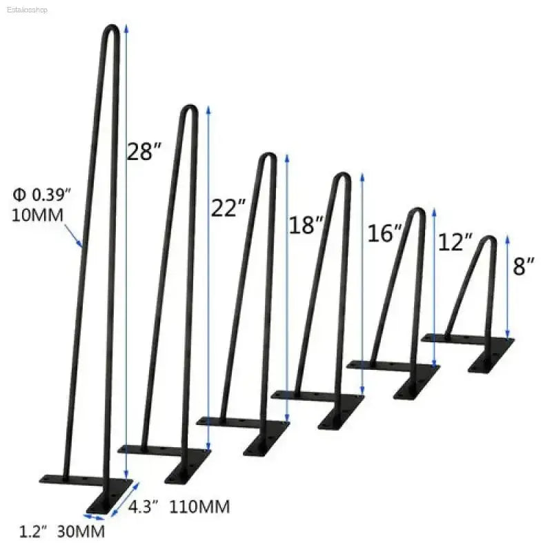 Heavy - Duty Iron Hairpin Legs for DIY Furniture Projects Designed for Homeowners - EstaliosShop