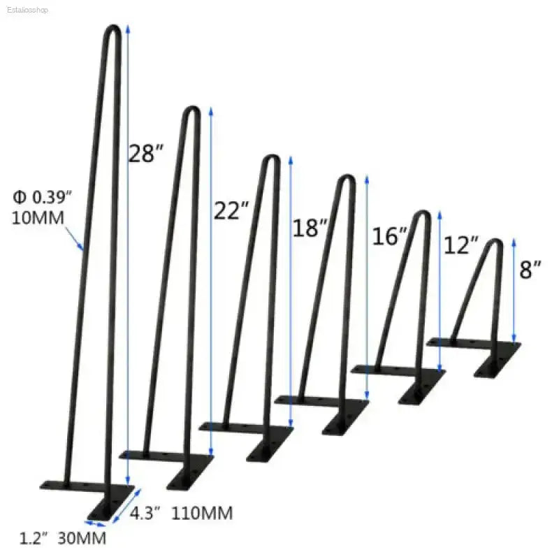 Heavy - Duty Iron Hairpin Legs for DIY Furniture Projects Designed for Homeowners - EstaliosShop