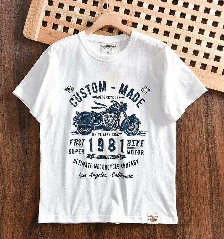 Heavy Men's Print Casual Round Neck Short Sleeve T-shirt - Estalios