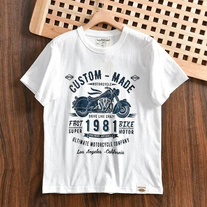 Heavy Men's Print Casual Round Neck Short Sleeve T-shirt - Estalios