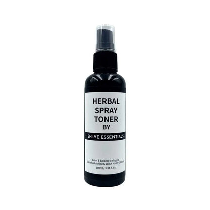 Sleek black Herbal Spray Toner bottle perfect for freshening up your skin