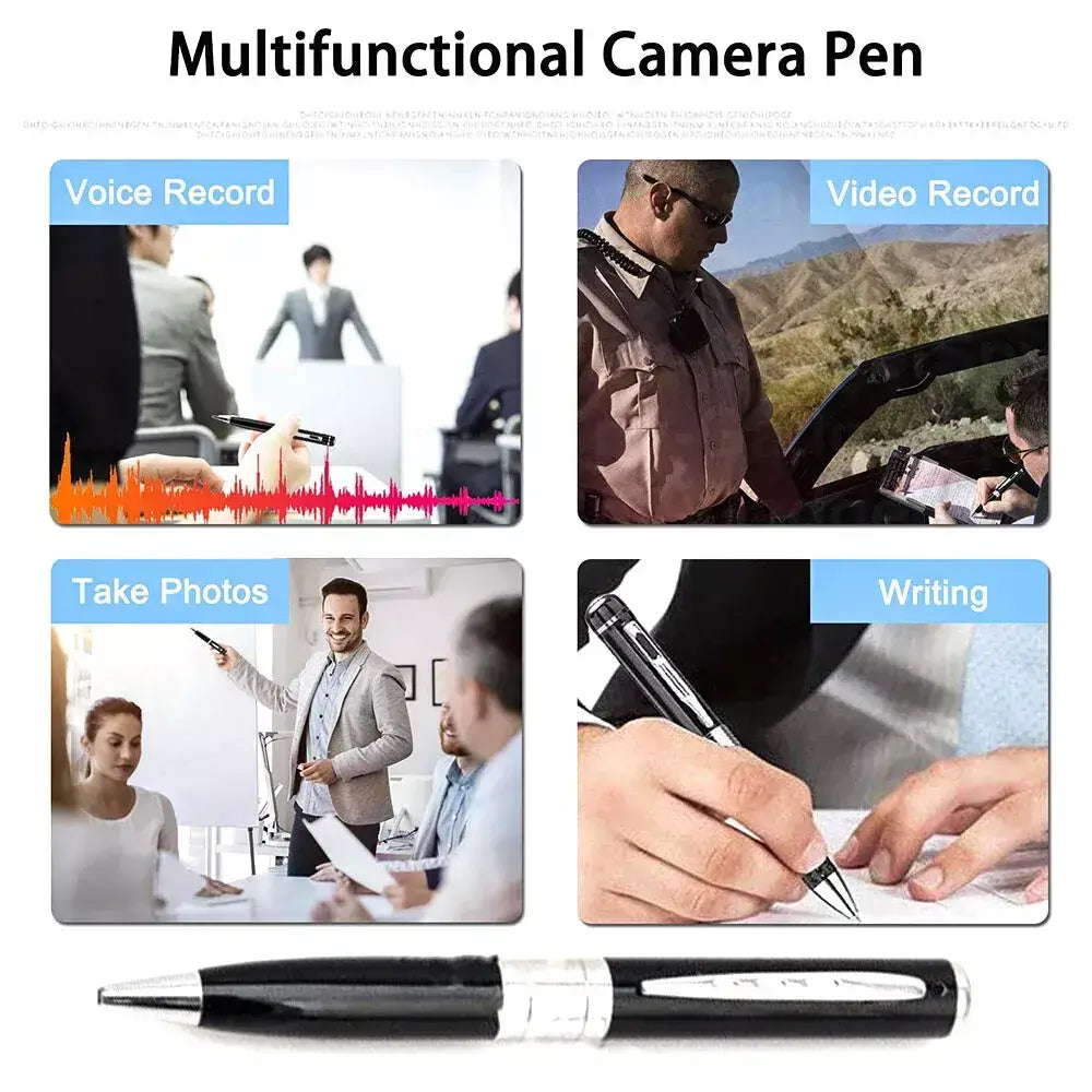 Multifunctional camera pen for discreet recording with Hidden Pocket Audio Pen Camera Cam