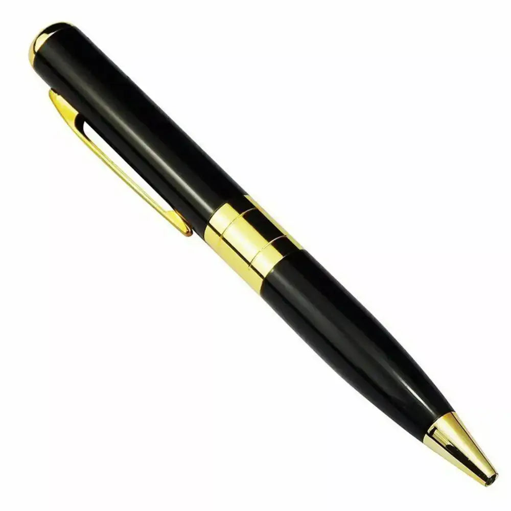 Black and gold ballpoint pen for Hidden Pocket Audio Pen Camera Cam device